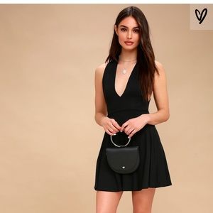 EYEFUL BLACK BACKLESS SKATER DRESS